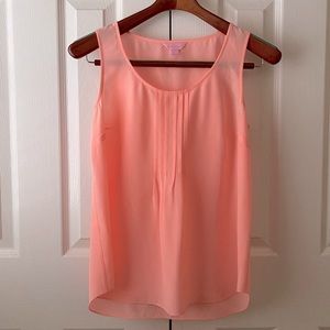 Lilly Pulitzer 100% Silk Salmon Pink Shell/Camisole Size Small